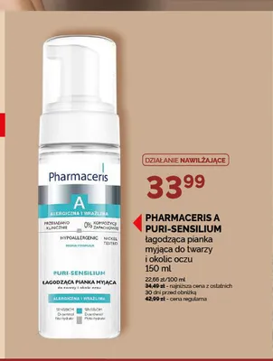 Pianka do mycia twarzy Pharmaceris A Puri-Sensilium łagodząca promocja w Ziko Dermo