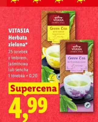 Herbata zielona jaśminowa Vitasia promocja w Lidl