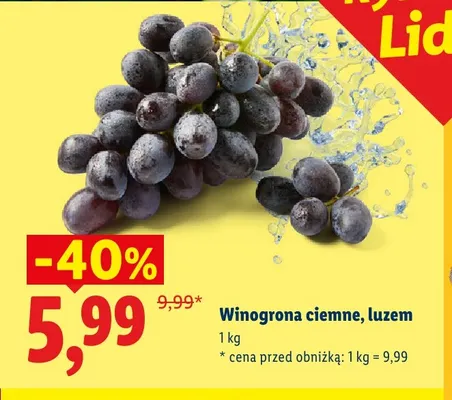 Winogrona ciemne luzem promocja w Lidl