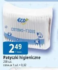 Patyczki higieniczne Eco+ promocja w Leclerc