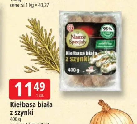 Kiełbasa biała z szynki Nasze Specjały promocja w Leclerc