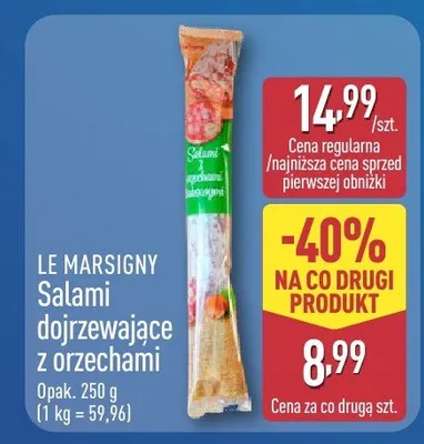 Salami dojrzewające z orzechami promocja w Aldi