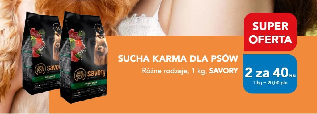 Sucha karma dla psów SAVORY promocja w Aquael zoo