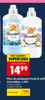 Płyn do płukania Coccolino Fresh Blue Splash promocja w Biedronka
