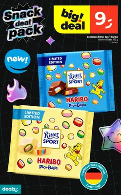 Czekolada mleczna Ritter Sport Haribo Pico-Balla promocja w Dealz