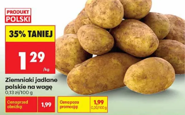 Ziemniaki jadlane polskie na wagę promocja w Biedronka