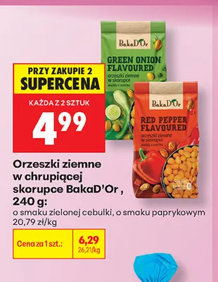 Orzeszki ziemne w chrupiącej skorupce o smaku zielonej cebulki BakaD'Or promocja w Biedronka