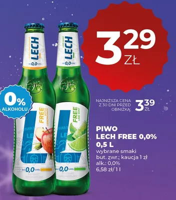 Piwo LECH FREE 0,0% 0,5 L różne smaki promocja w Duży Ben