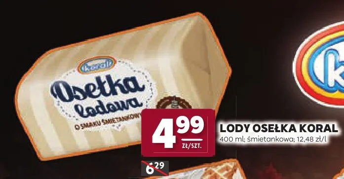 Lody Osełka śmietankowa promocja w Stokrotka