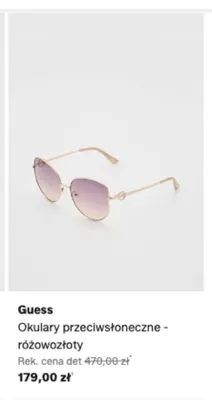 Okulary przeciwsłoneczne Guess różowozłoty promocja w Lounge by Zalando
