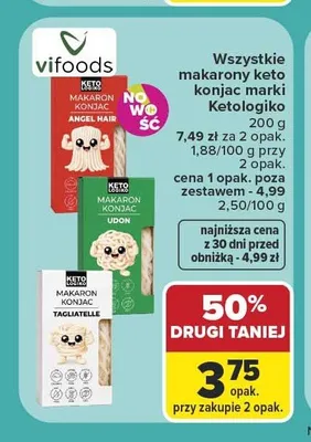 Makaron keto konjac Ketoligoko Angel Hair promocja w Carrefour