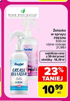 Żelazko w sprayu Fresini Orchid promocja w Carrefour