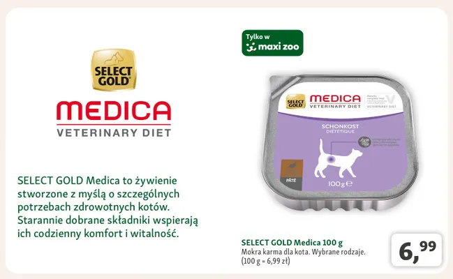 Mokra karma dla kota Select Gold Medica promocja w MAXI ZOO