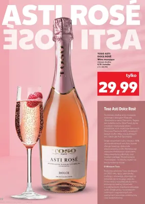 Wino musujące Toso Asti DOCG Rosé promocja w Kaufland