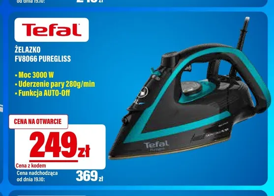 Żelazko FV8066 Puregliss Tefal promocja w RTV EURO AGD