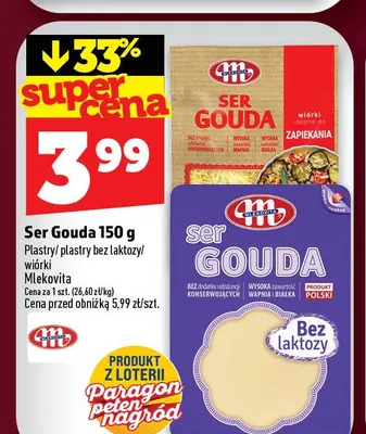 Ser Gouda w plastrach bez laktozy Mlekovita promocja w TOPAZ