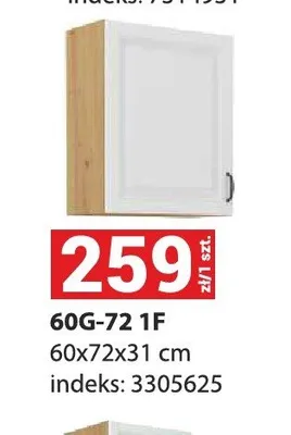 Szafka kuchenna wisząca Stilo 60 g-72 1F promocja w Merkury Market