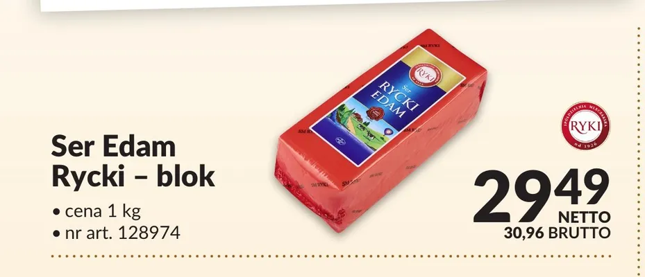 Ser edam w bloku Rycki promocja w Makro