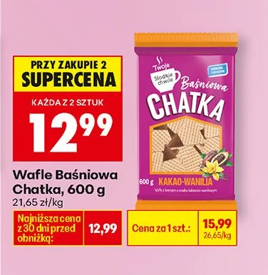 Wafle baśniowa Chatka kakao-wanilia promocja w Biedronka