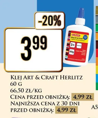 Klej Art & Craft Herlitz promocja w Dino