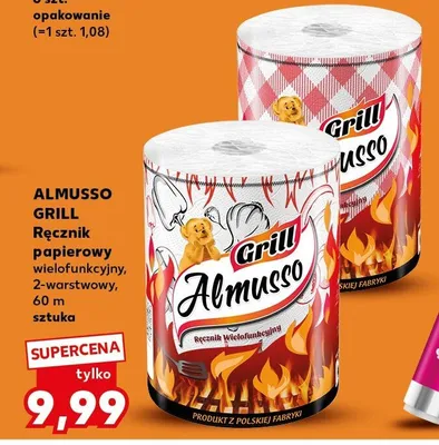 Ręcznik papierowy wielofunkcyjny 2-warstwowy Almusso Grill 60m promocja w Kaufland