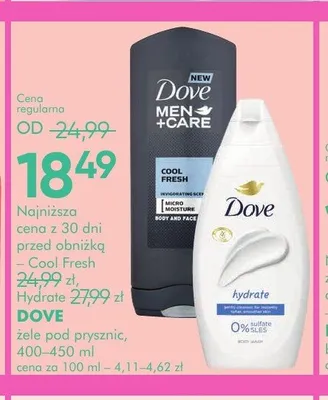 Żel pod prysznic Dove Men+Care Cool Fresh promocja w Super-Pharm