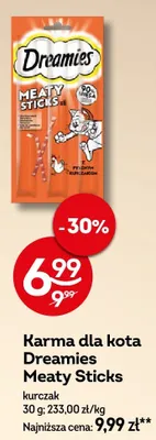 Karma dla kota Dreamies Meaty Sticks kurczak promocja w Żabka