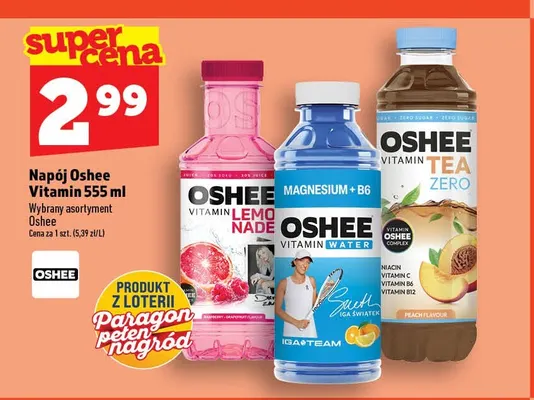Napój Oshee Vitamin Lemonade malina-grejpfrut promocja w TOPAZ