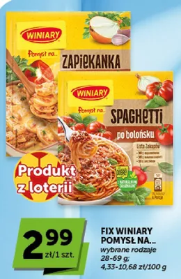 Fix Winiary Pomysł na... Spaghetti po bolońsku promocja w Euro Sklep