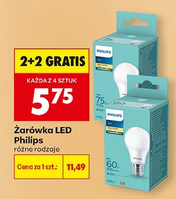 Żarówka LED różne rodzaje Philips promocja w Biedronka