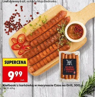 Kiełbaski z karkówką w marynacie Czas na Grill promocja w Biedronka