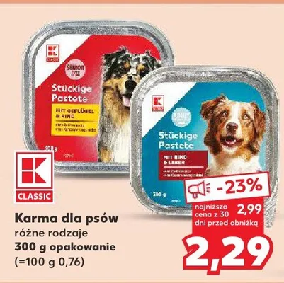Karma dla psów różne rodzaje promocja w Kaufland