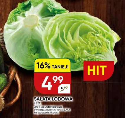 Sałata lodowa promocja w Chata Polska