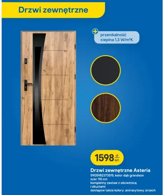 Drzwi zewnętrzne Asteria promocja w Castorama