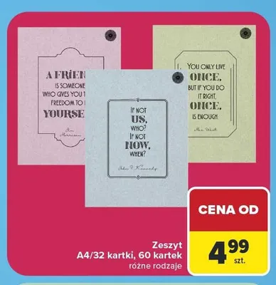 Zeszyt A4 60 kartek promocja w Carrefour