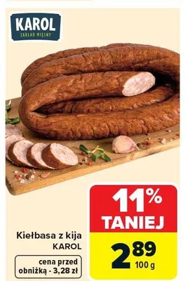 Kiełbasa z kija promocja w Carrefour