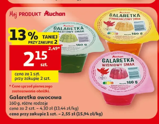 Galaretka owocowa Auchan o smaku agrestowym promocja w Auchan