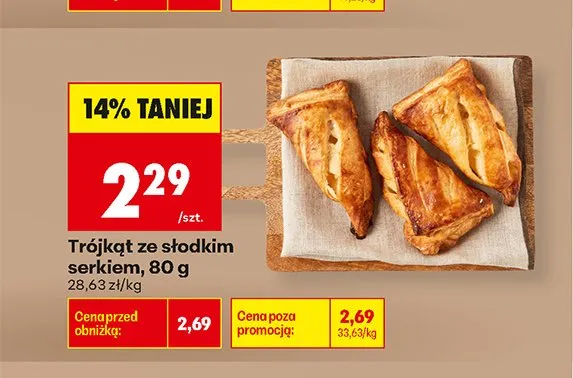 Trójkąt ze słodkim serkiem promocja w Biedronka