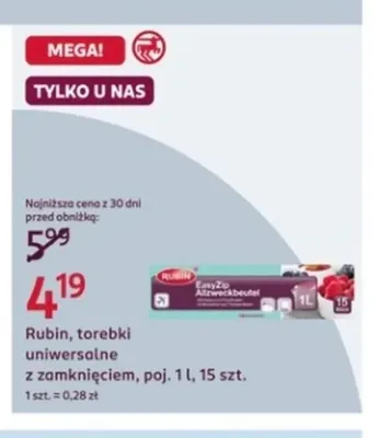 Torebki uniwersalne z zamknięciem Rubin promocja w Rossmann