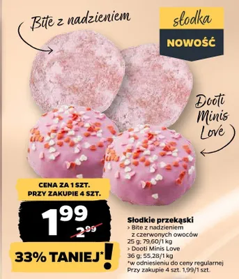 Słodkie przekąski Dooti Minis Love promocja w Netto