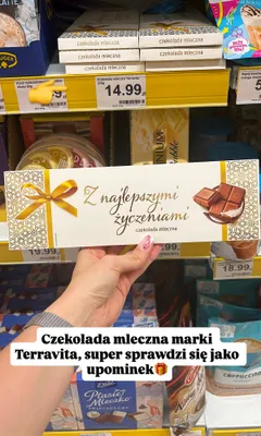 Czekolada mleczna Terravita Z najlepszymi życzeniami promocja w Dino