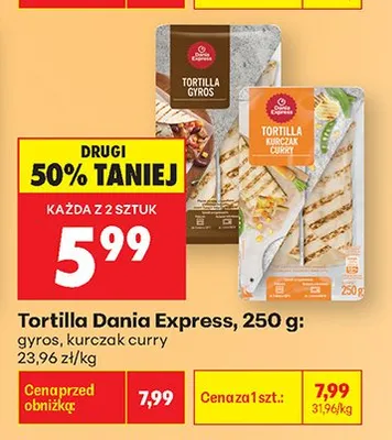 Tortilla kurczak curry promocja w Biedronka
