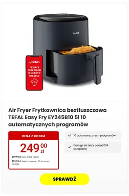 Frytkownica beztłuszczowa Tefal Easy Fry promocja w Media Expert