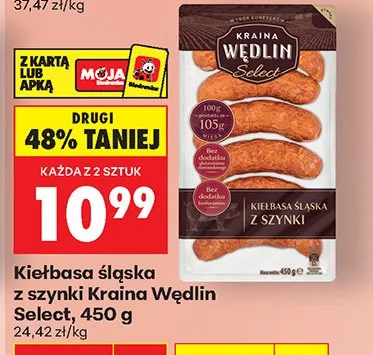 Kiełbasa śląska z szynki Select promocja w Biedronka