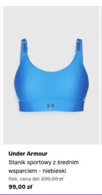 Stanik sportowy z średnim wsparciem Under Armour niebieski promocja w Lounge by Zalando