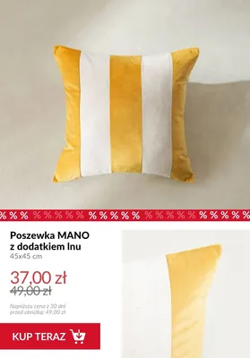 Poszewka z dodatkiem lnu Mano 45x45 cm promocja w Homla