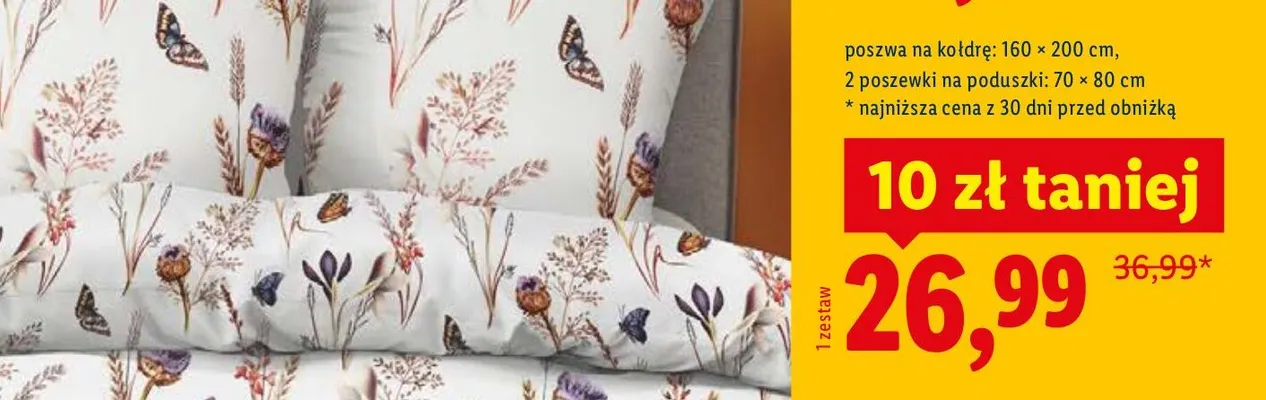 Pościel z mikrowłókna satynowego 160×200 cm + 2x 70×80 cm Livarno promocja w Lidl