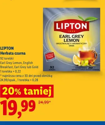 Herbata czarna Lipton Gold promocja w Lidl