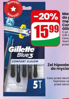 Maszynki do golenia męskie Blue3 Comfort Slalom Gillette 5-pak promocja w Dino