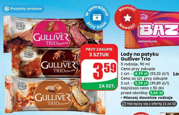 Lody na patykę 3 rodzaje promocja w Dino